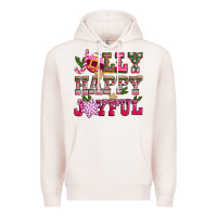 Pale Pink jolly happy joyful pink christmas Premium Hoodie - CowGirlArtShop