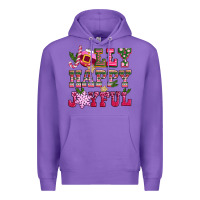 Purple jolly happy joyful pink christmas Premium Hoodie - CowGirlArtShop