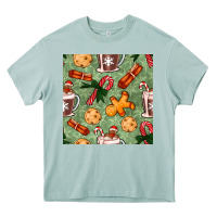 Arona christmas hot chocolate and cookies seamless pattern Heavy Core Tee - BundleAndBundleShop