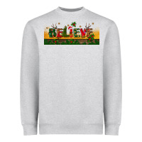 Heather Grey christmas believe Heavyweight Sweatshirt - BundleAndBundleShop