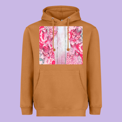 Custom Name  Breast Cancer Heavyweight Hoodie Designed By Cowgirlartshop