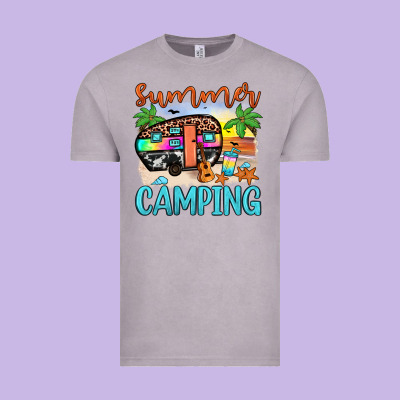 Summer Camping Vintage Tee Designed By Jahusdesignshop