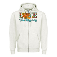 Oatmeal Heather Love Thanksgiving Zipper Hoodie - texasbilliewilder
