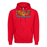 Red Love Thanksgiving Zipper Hoodie - texasbilliewilder