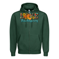 Sports Green Love Thanksgiving Zipper Hoodie - texasbilliewilder