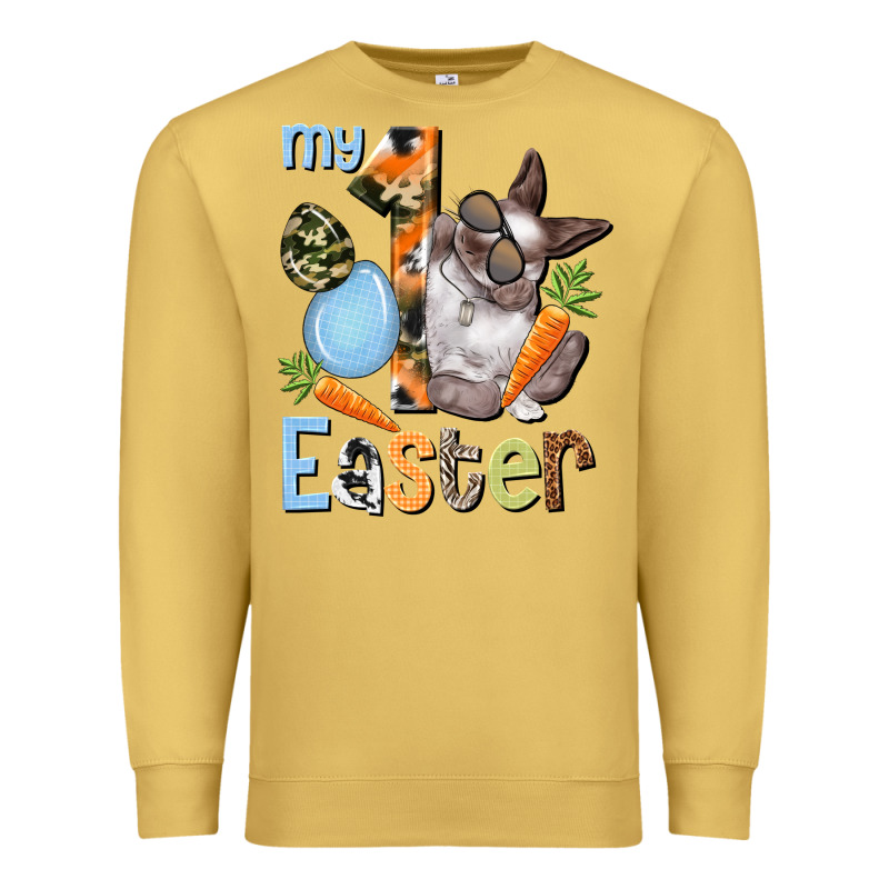 My First Easter Boy Easter Day Premium Sweatshirt by HowdyJamesFarm | Teevron