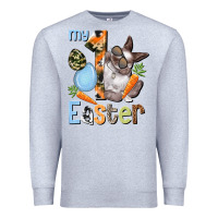 Heather Grey My first Easter Boy Easter Day Premium Sweatshirt - HowdyJamesFarm
