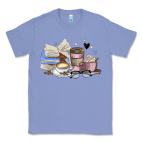 Colony Blue coffee and books Classic Tee - MaliasSmallBusiness