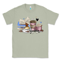 Matcha coffee and books Classic Tee - MaliasSmallBusiness