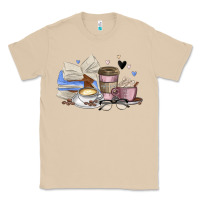 Mushroom coffee and books Classic Tee - MaliasSmallBusiness