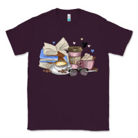Plum coffee and books Classic Tee - MaliasSmallBusiness