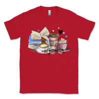 Red coffee and books Classic Tee - MaliasSmallBusiness