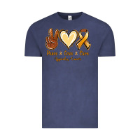 Vintage Denim Peace love cure Appendix Cancer Vintage Tee - NancyCooperArtShop