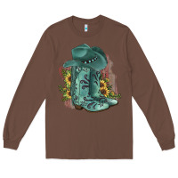 Chestnut Turquoise Cowboy Boots Long Sleeve Tee - JahusDesignShop