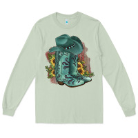 Matcha Turquoise Cowboy Boots Long Sleeve Tee - JahusDesignShop