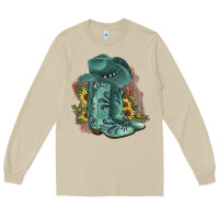 Mushroom Turquoise Cowboy Boots Long Sleeve Tee - JahusDesignShop