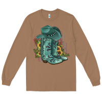 Toasted Coconut Turquoise Cowboy Boots Long Sleeve Tee - JahusDesignShop
