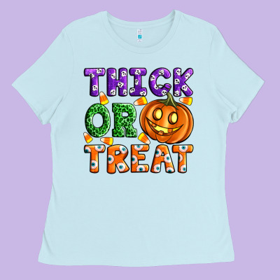 Thick Or Treat Ladies Tee Designed By Artiststas