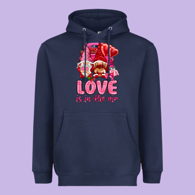 Love Is In The Air With Gnomies Valentine's Day Heavyweight Hoodie Designed By Howdyjamesfarm