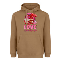 Toasted Coconut Love is in the air with gnomies Valentine's Day Heavyweight Hoodie - HowdyJamesFarm