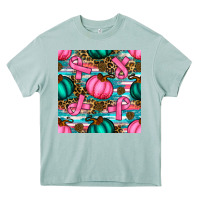 Arona breast cancer awareness with pumpkins seamless pattern Heavy Core Tee - BundleAndBundleShop