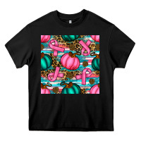 Black breast cancer awareness with pumpkins seamless pattern Heavy Core Tee - BundleAndBundleShop