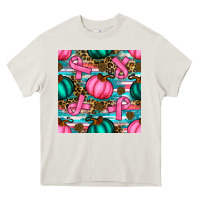 Breast Cancer Awareness With Pumpkins Seamless Pattern Heavy Core Tee | Teevron