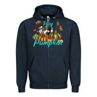 Navy Hey Pumpkin Zipper Hoodie - texasbilliewilder