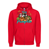 Red Hey Pumpkin Zipper Hoodie - texasbilliewilder