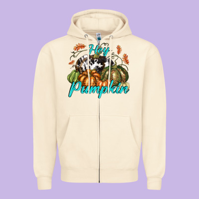Hey Pumpkin Zipper Hoodie Designed By Texasbilliewilder