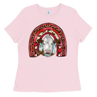 Bubblegum Pink valentines simmental  rainbow Ladies Tee - JahusDesignShop