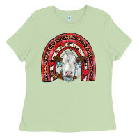 Matcha valentines simmental  rainbow Ladies Tee - JahusDesignShop
