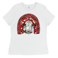 White valentines simmental  rainbow Ladies Tee - JahusDesignShop