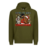 Army Green herd it was christmas Premium Hoodie - CowGirlArtShop