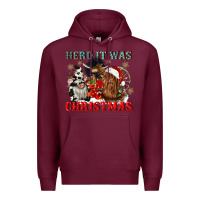 Burgundy herd it was christmas Premium Hoodie - CowGirlArtShop