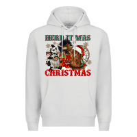 Dove Grey herd it was christmas Premium Hoodie - CowGirlArtShop