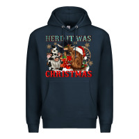 Navy herd it was christmas Premium Hoodie - CowGirlArtShop