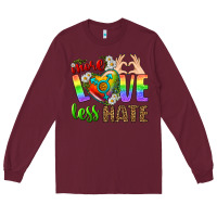 Burgundy More Love Less Hate LGBTQ Long Sleeve Tee - BundleAndBundleShop