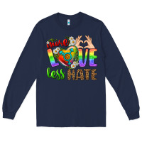 Navy More Love Less Hate LGBTQ Long Sleeve Tee - BundleAndBundleShop