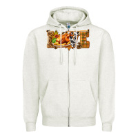 Oatmeal Heather Love with Turkey Zipper Hoodie - texasbilliewilder