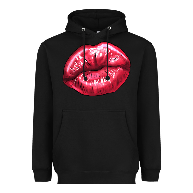 Lip Mark Valentine's Day Heavyweight Hoodie by HowdyJamesFarm | Teevron