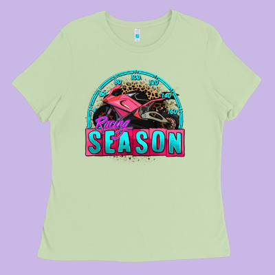 Racing Season Motorcycle Ladies Tee Designed By Adodesignshop