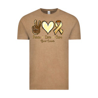 Vintage Coffee Peace love cure Bone Cancer Vintage Tee - NancyCooperArtShop