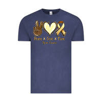 Vintage Denim Peace love cure Bone Cancer Vintage Tee - NancyCooperArtShop