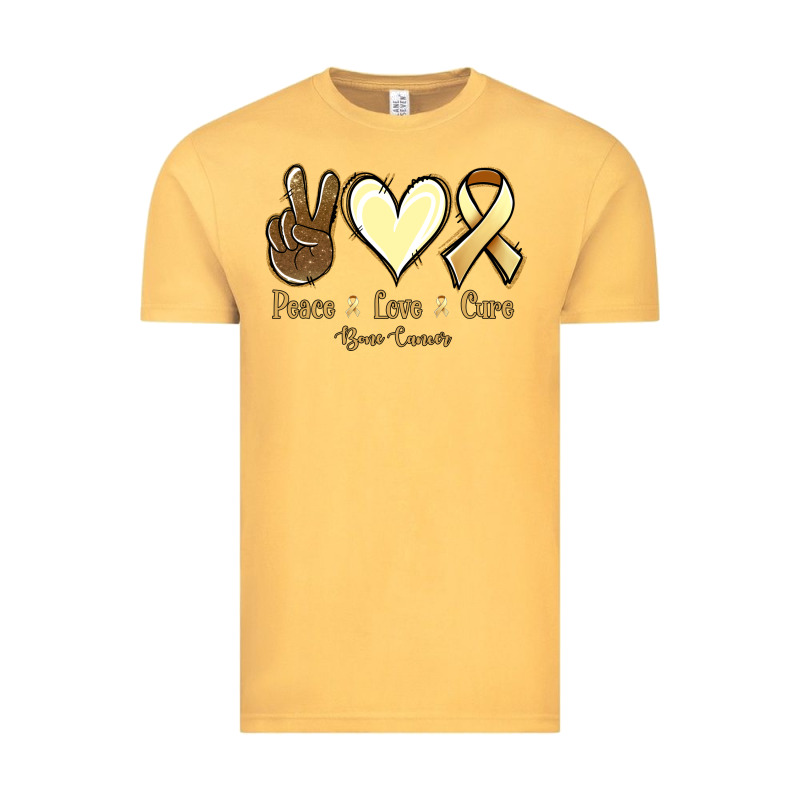 Peace Love Cure Bone Cancer Vintage Tee by NancyCooperArtShop | Teevron
