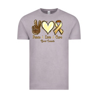 Vintage Zinc Peace love cure Bone Cancer Vintage Tee - NancyCooperArtShop