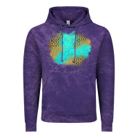 Cloud Purple turquoise leopard patch Vintage Hoodie - Jasminsmagicworld