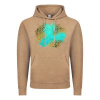 Vintage Coffee turquoise leopard patch Vintage Hoodie - Jasminsmagicworld