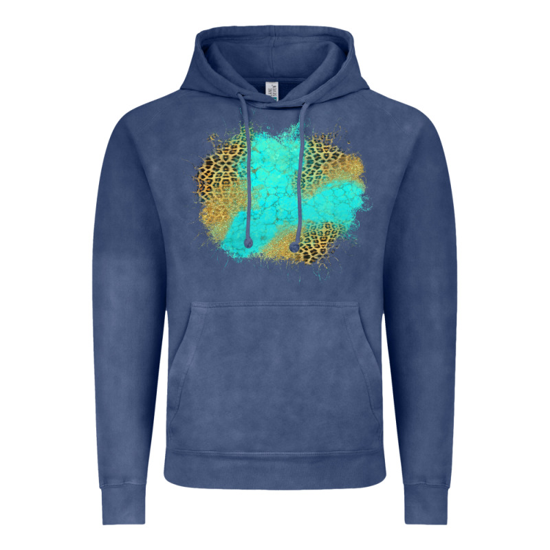 Turquoise Leopard Patch Vintage Hoodie by Jasminsmagicworld | Teevron