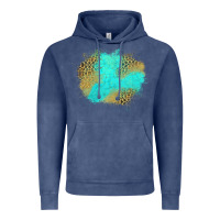 Vintage Denim turquoise leopard patch Vintage Hoodie - Jasminsmagicworld